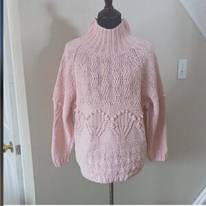 Canary Island Vintage Cotton Elegant Pink
Turtleneck Sweater